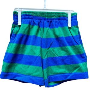 Land’s End Vintage Green/Blue Striped Colorblock Toddler Shorts (2T)